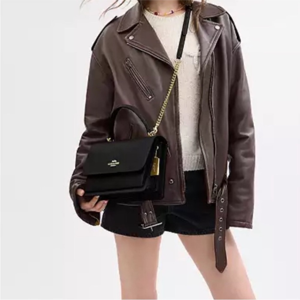 New Coach Klare Top Handle Bag Elegant Black Leather Handbag - Picture 8 of 16